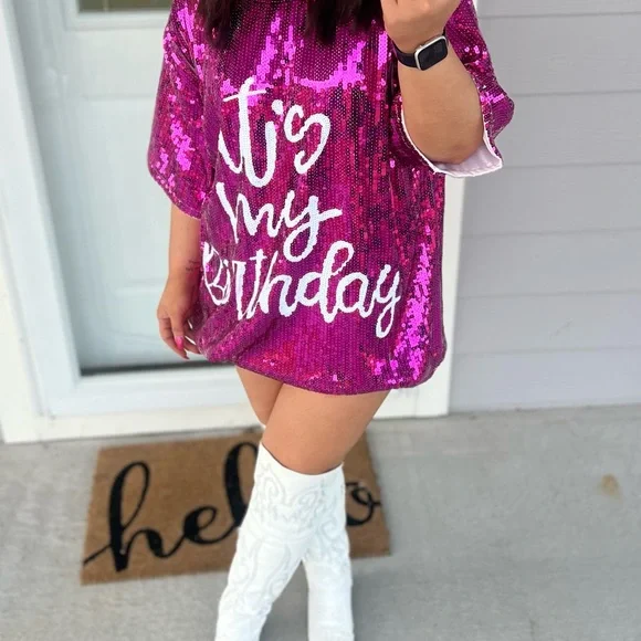 Fashion Nova | Dresses | Fashion Nova Pink Sequin Dress | Poshmark